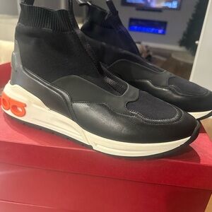 Stylish Black and Orange Men's Salvatore Ferragamo Sneakers